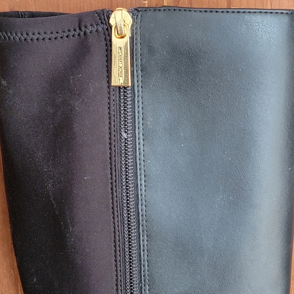 Michael Kors Black Finely Tall Leather Riding Heeled Boots 7 - Picture 5 of 16